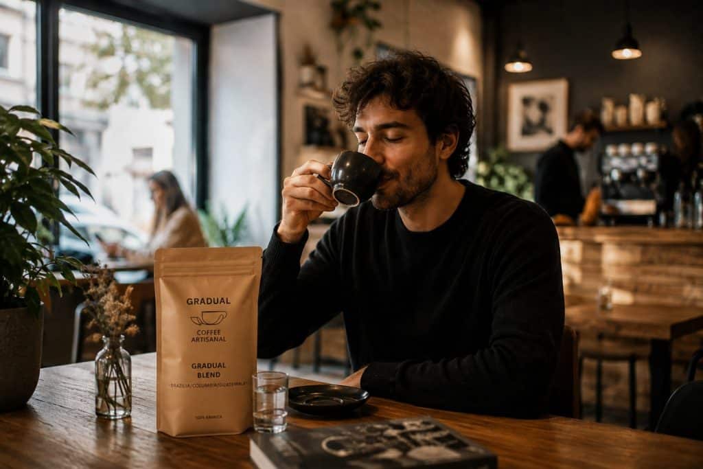 Cafea boabe de specialitate Gradual Coffee servită în cafenea
